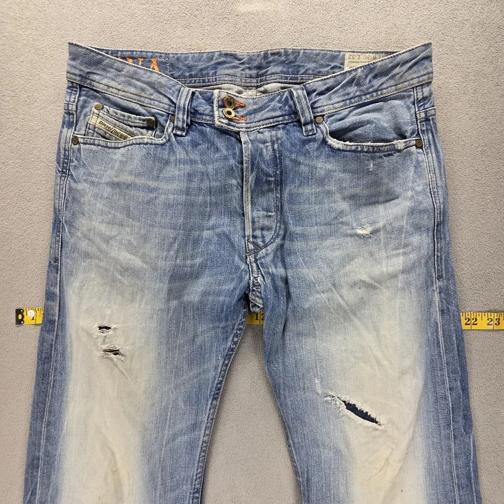 Diesel Jeans Mens 30x32 Blue Viker-R-Box Straight Distressed Made Italy 008MY